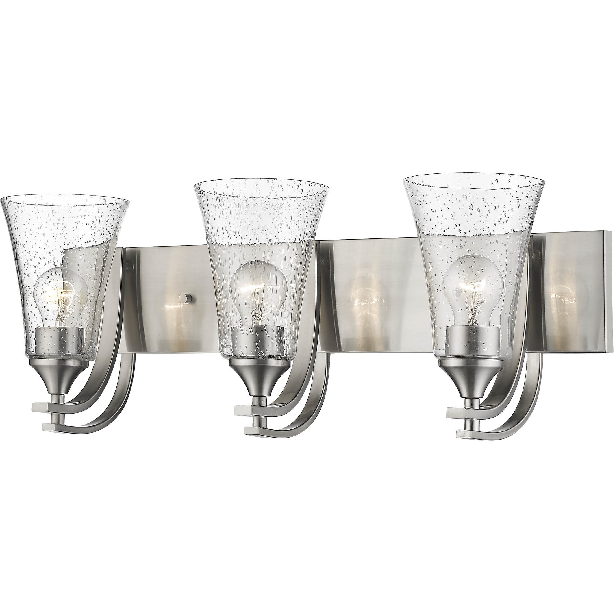 Natalie 3 Light 24 inch Satin Nickel Bathroom Vanity Light Wall Light